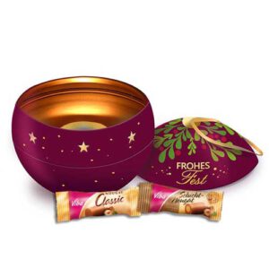 Weihnachtskugel mit Nougat